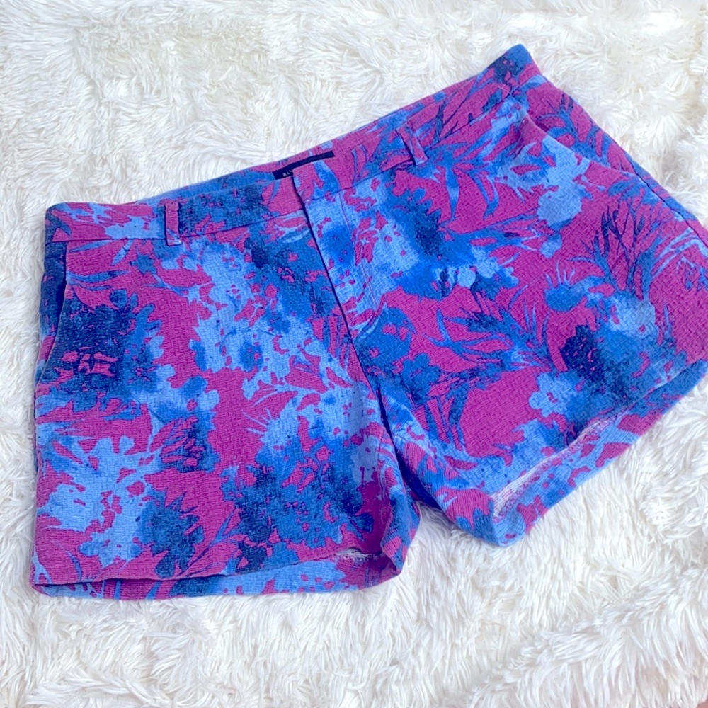 Banana Republic Purple Blue Floral Print Shorts Size 10